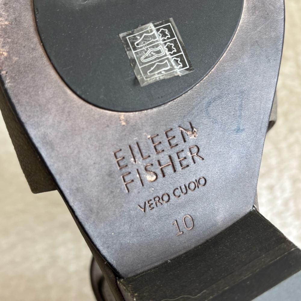 Eileen Fisher Gray Peep-Toe Heeled Sandals Sz 10 - Picture 8 of 14